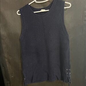 Talbots Dark Blue Knit Tank sweater Top